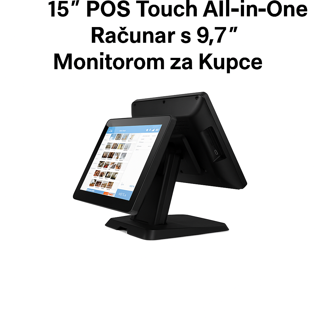 GERMAPOS 15” POS Touch All-in-One Računar s 9,7” Monitorom za Kupce