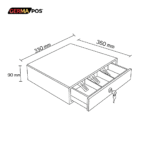 GERMAPOS Ladica za novac GP-033CR crna – dimenzije 330x360x90mm