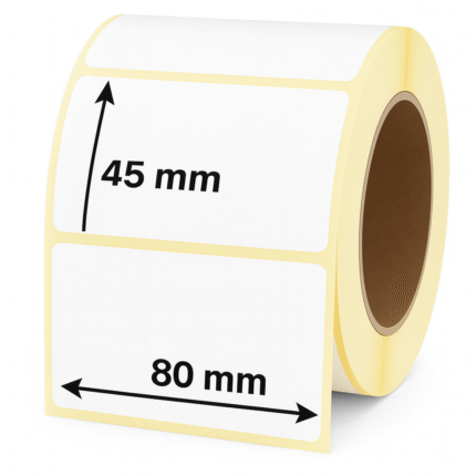Rola termalnih naljepnica 80x45 mm - 1000 komada, kompatibilna sa POS printerima
