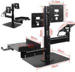 GP-06SM crni multifunkcionalni POS stalak za dva monitora i rotirajući kartični terminal