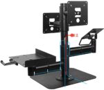 GP-06SM crni multifunkcionalni POS stalak za dva monitora i rotirajući kartični terminal